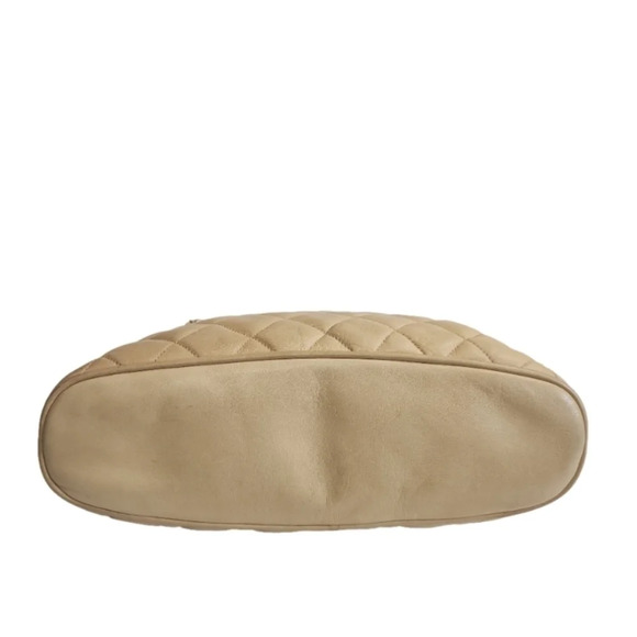 Authentic cream beige CHANEL matelasse quilted double chain shoulder bag - Picture 7 of 11